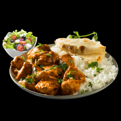 Chicken Tikka Masala with Naan-Rice and Salad